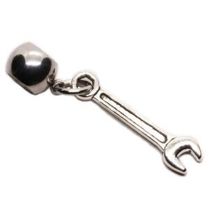Elegant Tool Charms - Wrench Charm for Bracelet - Sterling Silver Wrench Charm